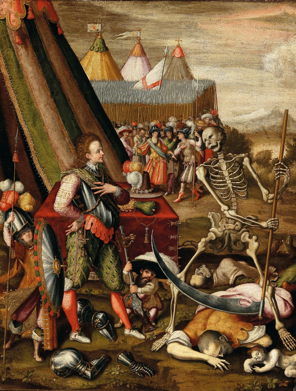 Prinsens dialog med døden. Allegori over krigens rædsler, 1540