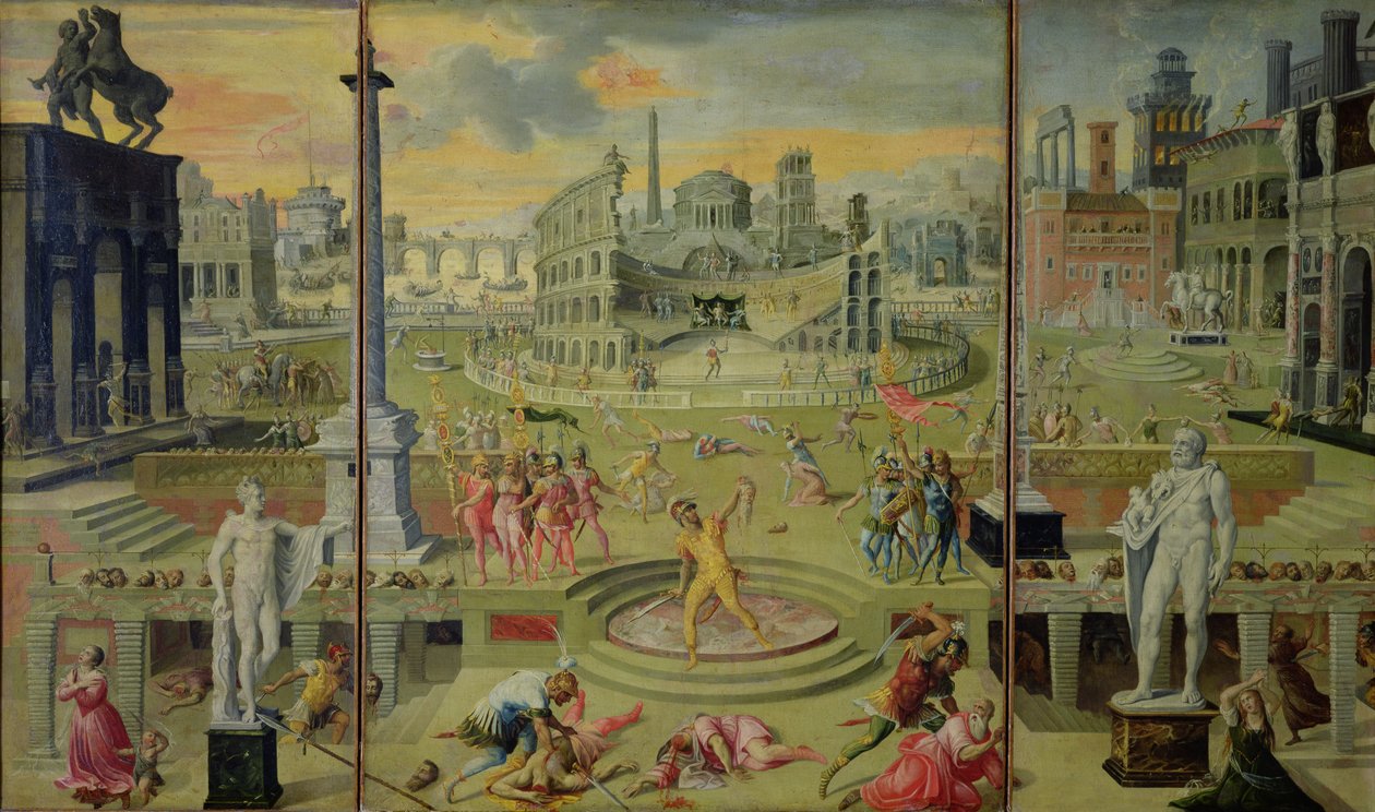 Massakren i Triumviratet, 1566 af Antoine Caron