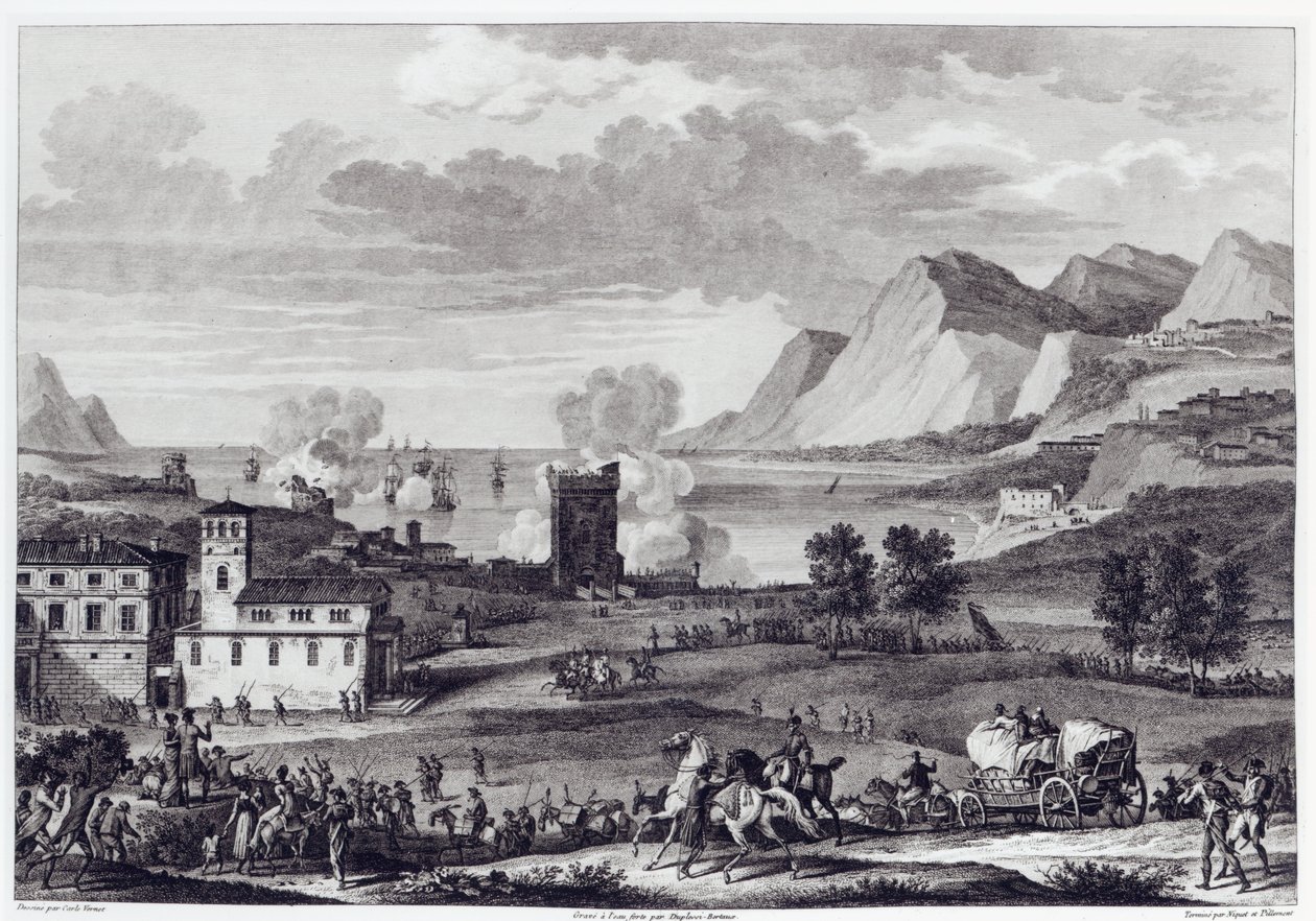 Korsikas befrielse, 20. oktober 1796, graveret af Jean Duplessi-Bertaux (1747-1819) af Antoine Charles Horace Vernet