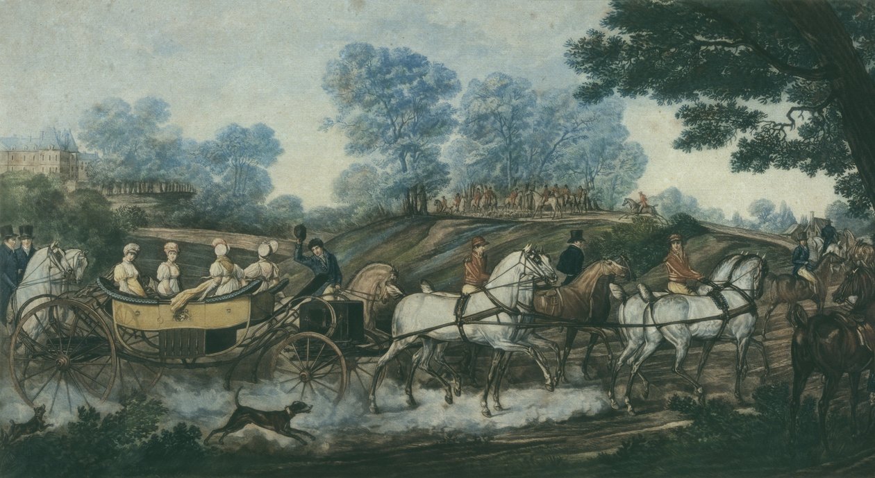 Jagtmøde, indgraveret af Philibert Louis Debucourt (1755-1832) tidligt i det 19. århundrede af Antoine Charles Horace Vernet