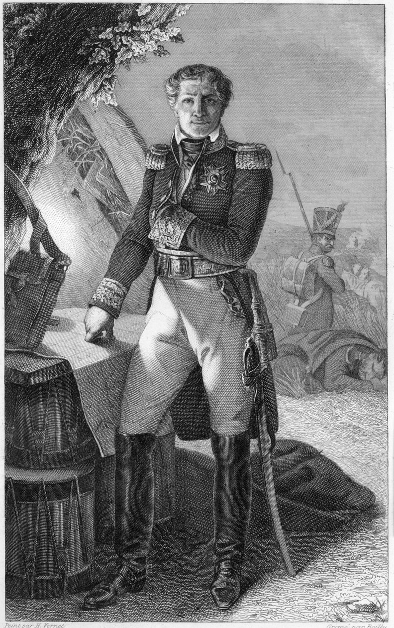 Portræt af Laurent de Gouvion Saint-Cyr (1764-1830), Marquis de Gouvion og marskal af Frankrig af Antoine Charles Horace Vernet