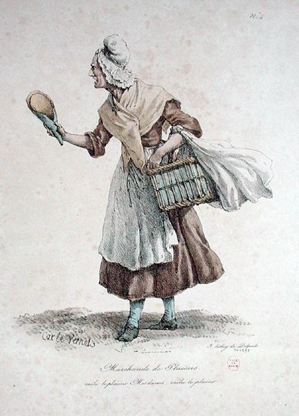 Konditorsælgeren, nummer 4 fra serien The Cries of Paris, graveret af Francois Seraphin Delpech (1778-1825) af Antoine Charles Horace Vernet