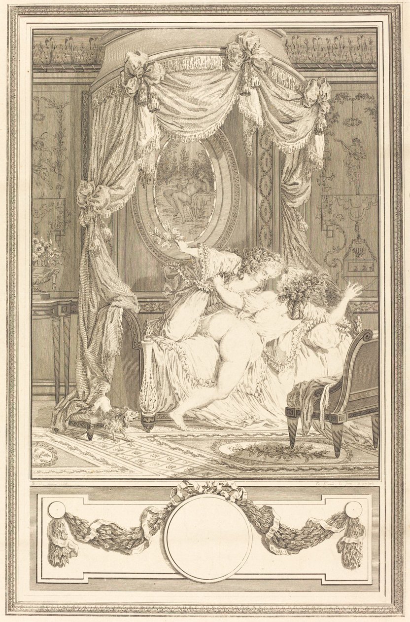 La raclee avec des roses (The Thrashing with Roses) af Antoine Cosme Giraud after Antoine Borel