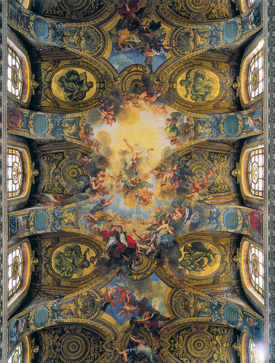 Fresker af hvælvingen i det kongelige kapel dekoreret af Antoine Coypel, de La Fosse og Jouvenet (fresco) af Antoine Coypel