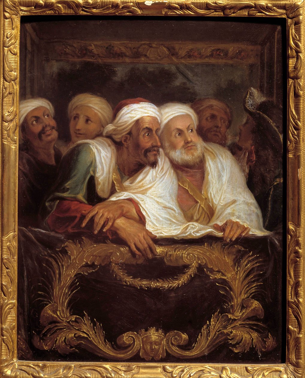 Den marokkanske ambassadør Mohamed Temin deltog i et show i en lodge af den italienske komedie i Paris i februar 1682 Maleri af Antoine Coypel (1661-1722) 1600-tallet søn. 0,28x0,22 m af Antoine Coypel