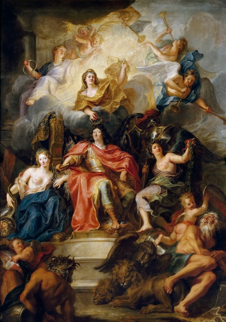 Ludvig XIVs forherligelse af Antoine Coypel