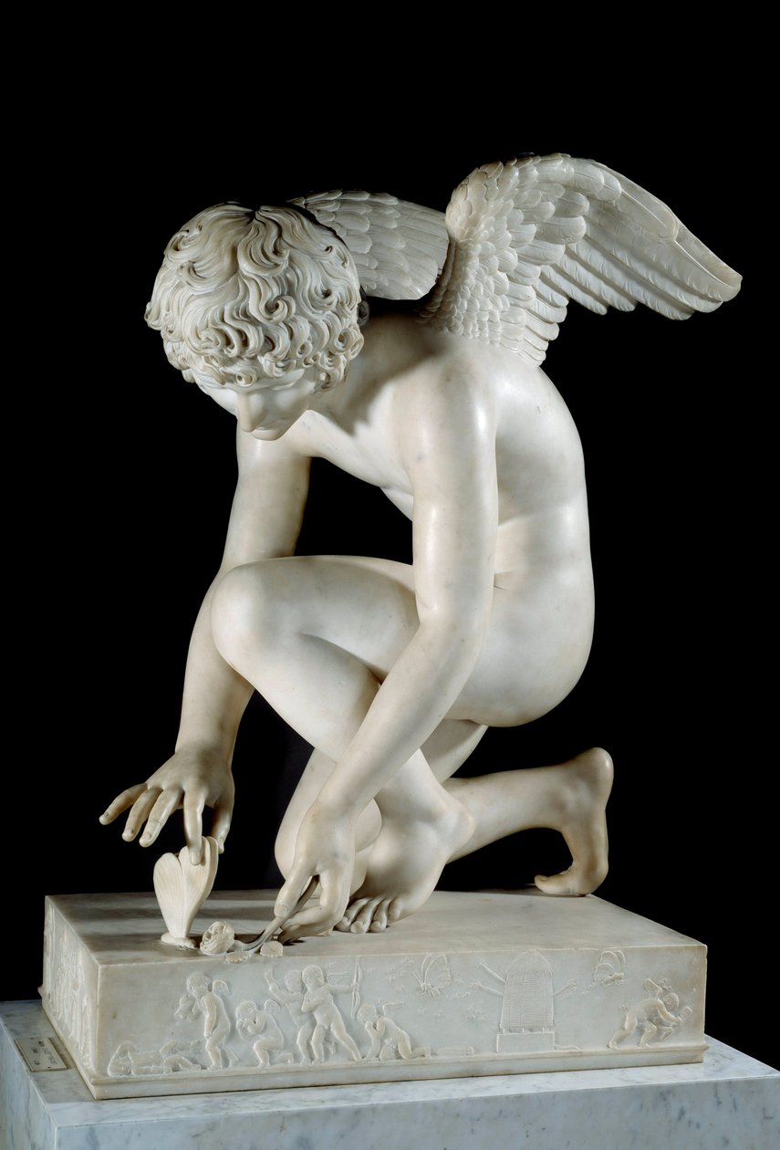 Amor eller "Love taking a butterillon" Marmorskulptur af Antoine Denis Chaudet (1763-1810) 1817 Paris, Louvre Museum af Antoine Denis Chaudet