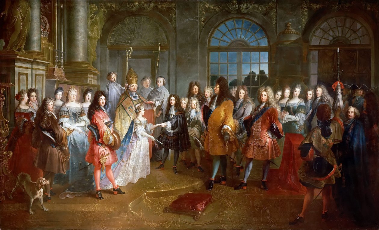 Ægteskab mellem Ludvig af Frankrig, hertug af Bourgogne og Marie Adelaide af Savoyen, 7. december 1697 af Antoine Dieu