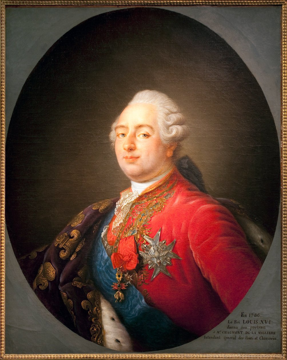 Portræt af Louis XVI (1754-1793), konge af Frankrig. Maleri fra værkstedet af Antoine Francois (Antoine-Francois) Callet (1741-1823). 1786. Dim. 0,915 x 0,730 m. Paris, Musée Carnavalet af Antoine Francois (after) Callet