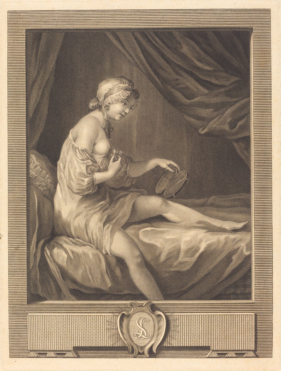 Rosebud-sammenligningen af Antoine Francois Dennel after Gabriel Jacques de Saint Aubin
