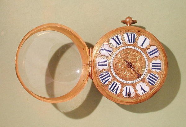 Ur, ca. 1685 (forgyldt messing og emalje) af Antoine Gaudron