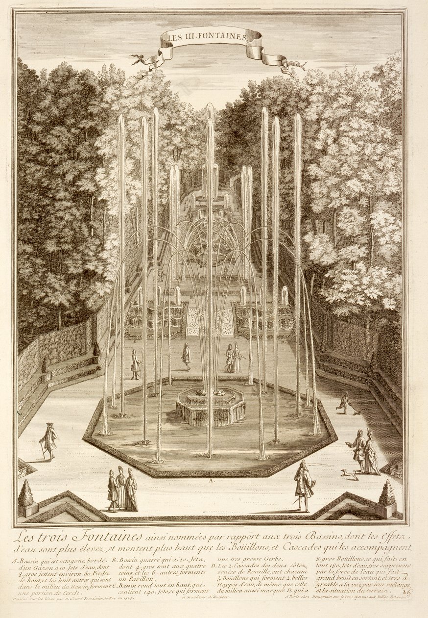 De tre fontæner, Versailles, 1714 af Antoine Herriset