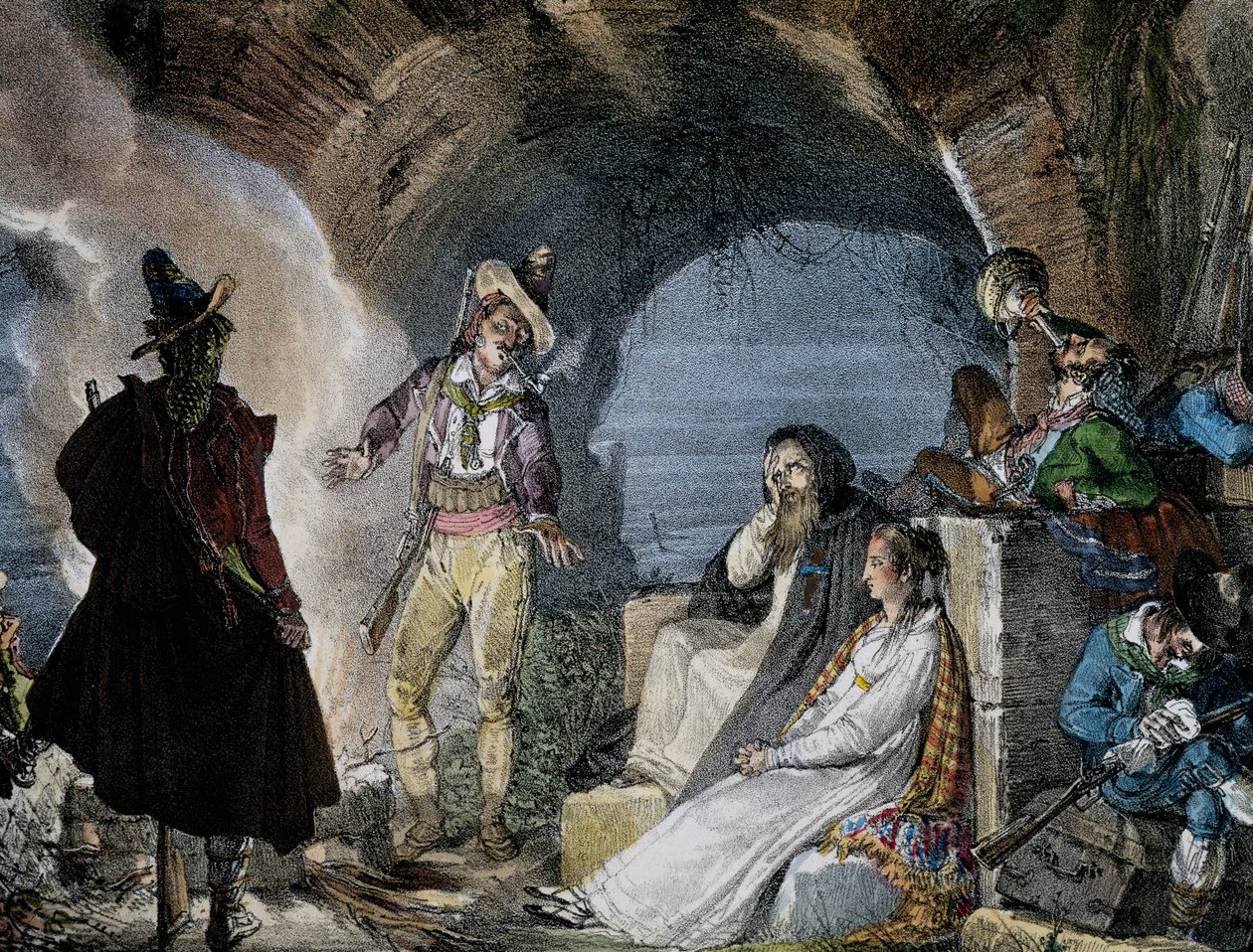 Robbers den, af Jean-Baptiste-Antoine Thomas (1791-1834) fra Un an a Rome, litografi af Antoine Jean Baptiste Thomas