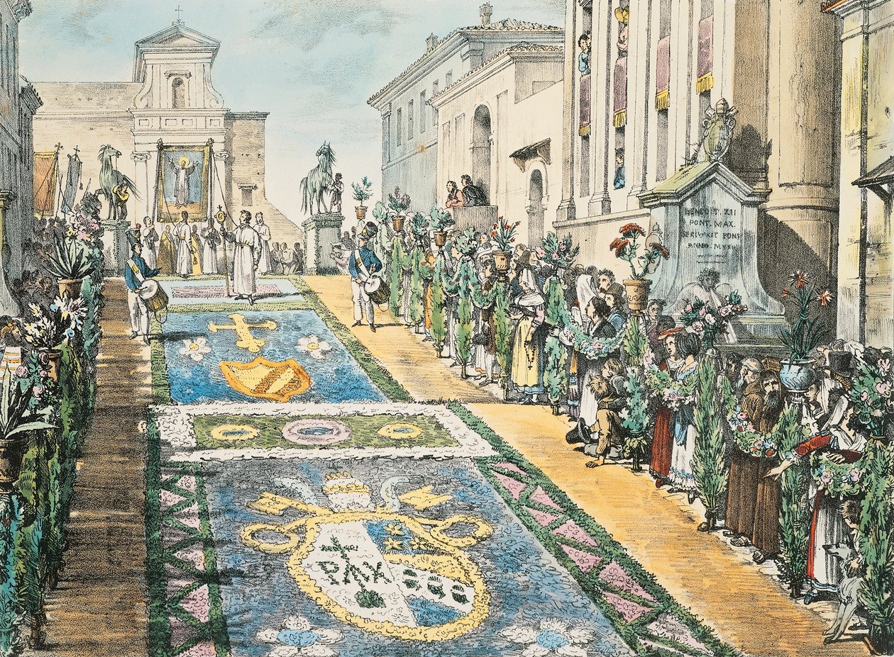 Blomsterudstilling, Genzano i 1817 af Antoine Jean Baptiste Thomas
