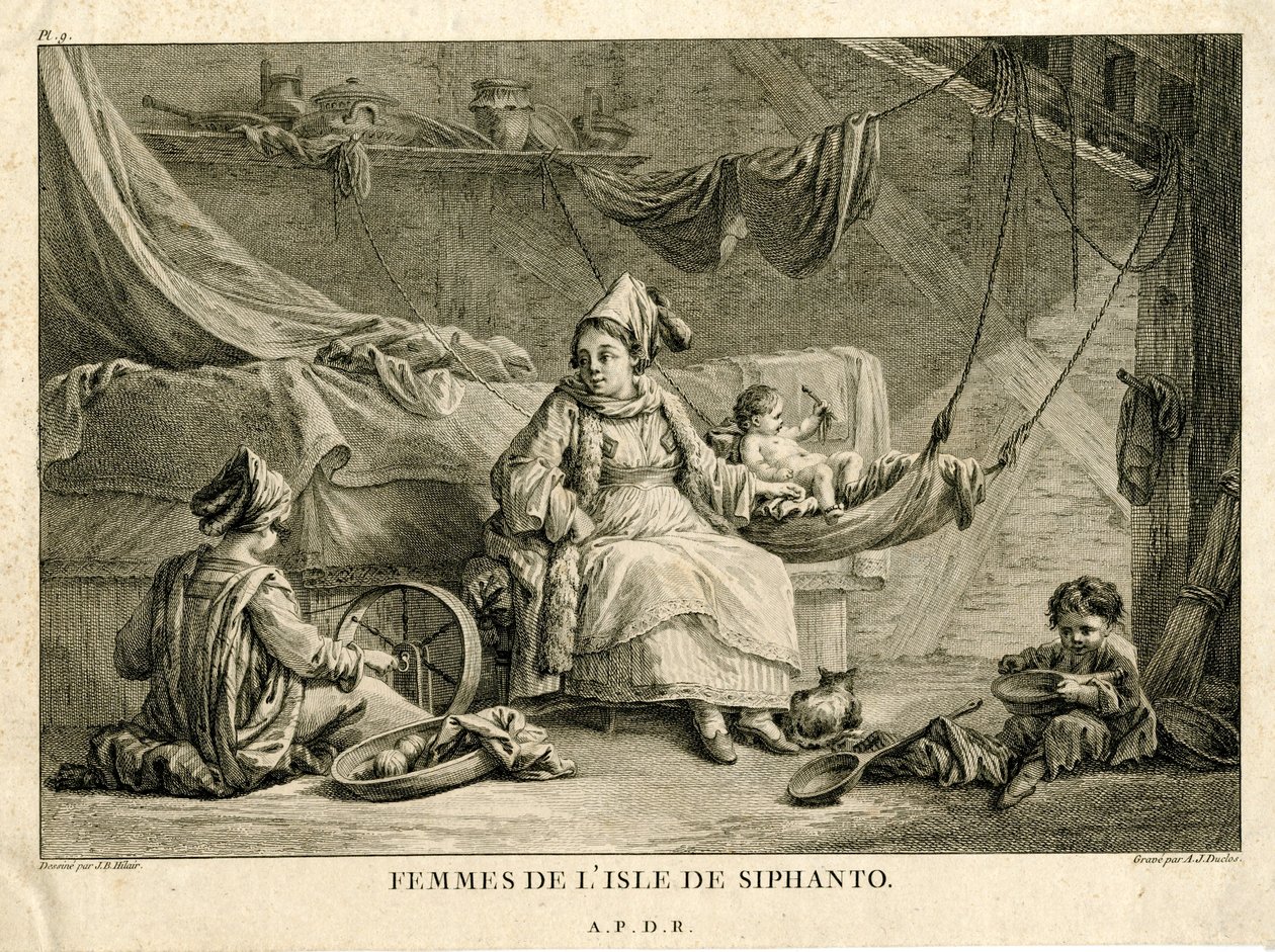 Kvinder på øen Siphanto, efter Jean-Baptiste Hilair (1753-1822) af Antoine Jean Duclos