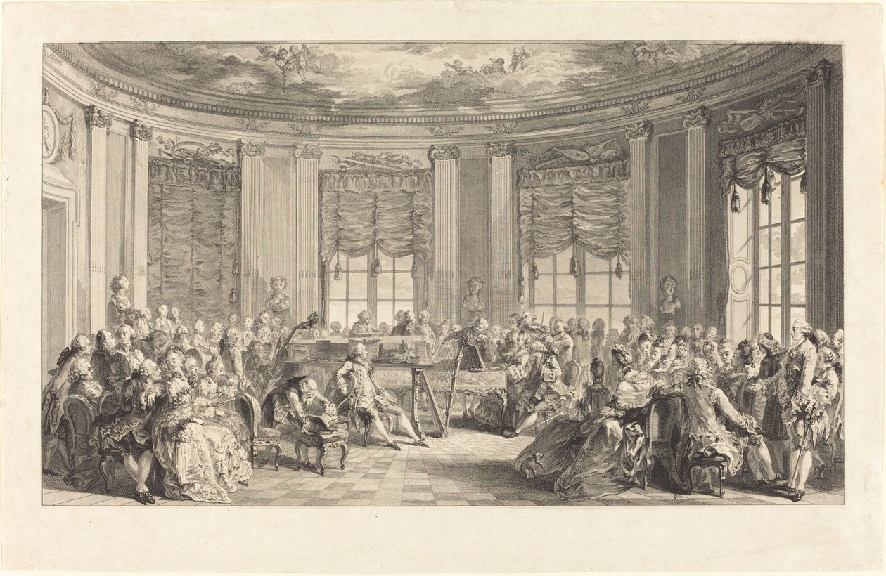 Koncerten af Antoine Jean Duclos after Augustin de Saint Aubin