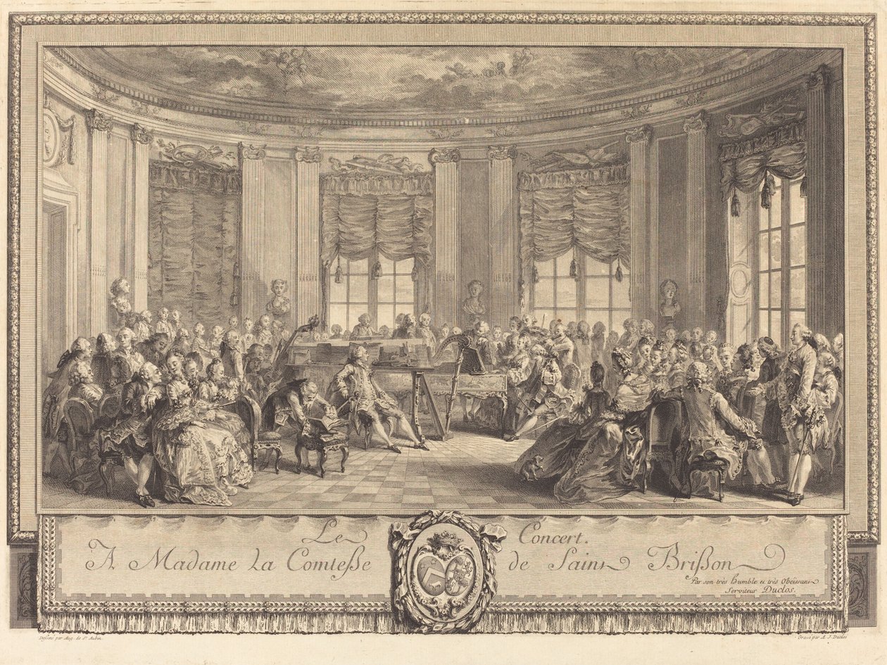 Koncerten af Antoine Jean Duclos after Augustin de Saint Aubin