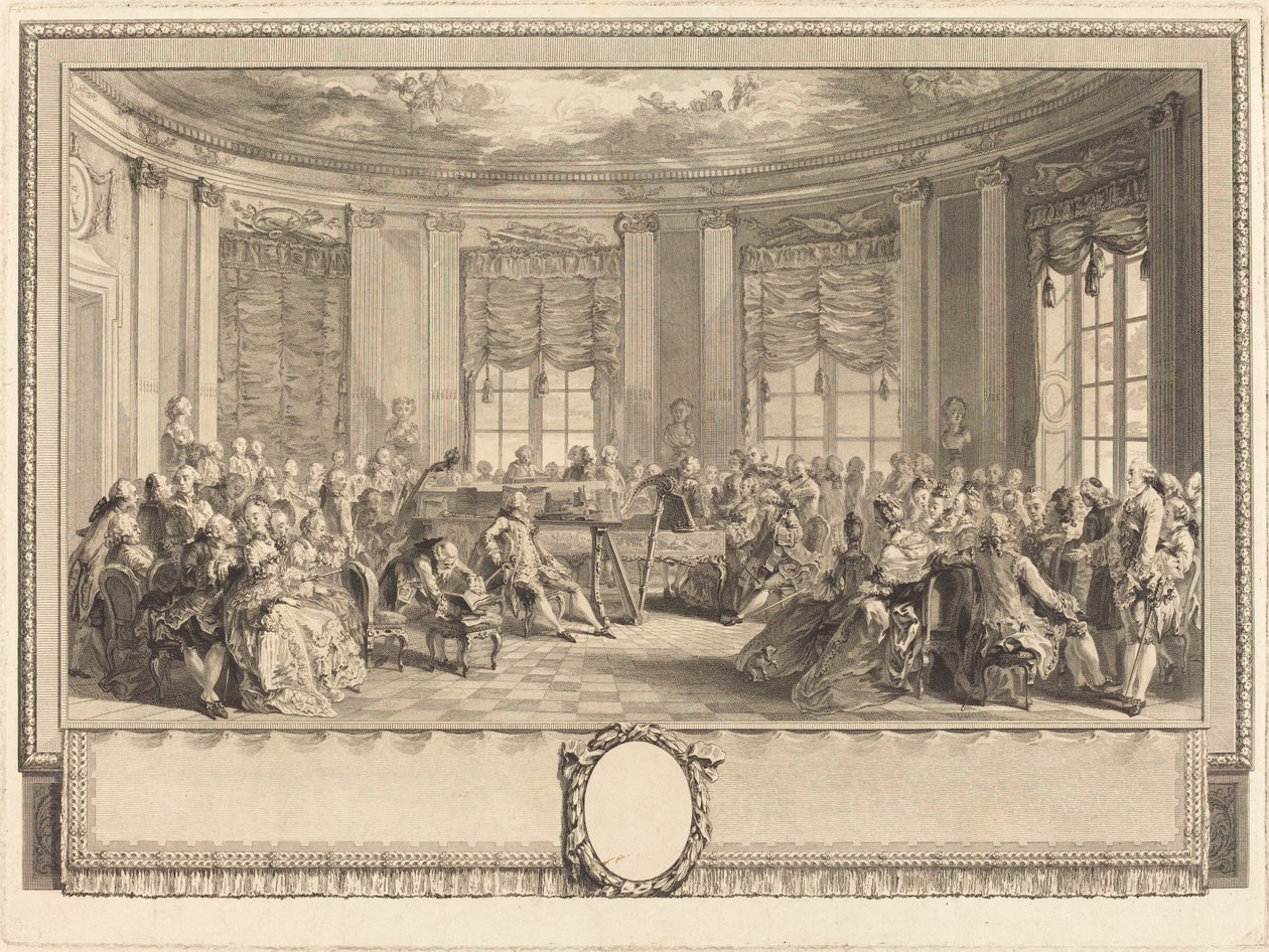 Koncerten af Antoine Jean Duclos after Augustin de Saint Aubin