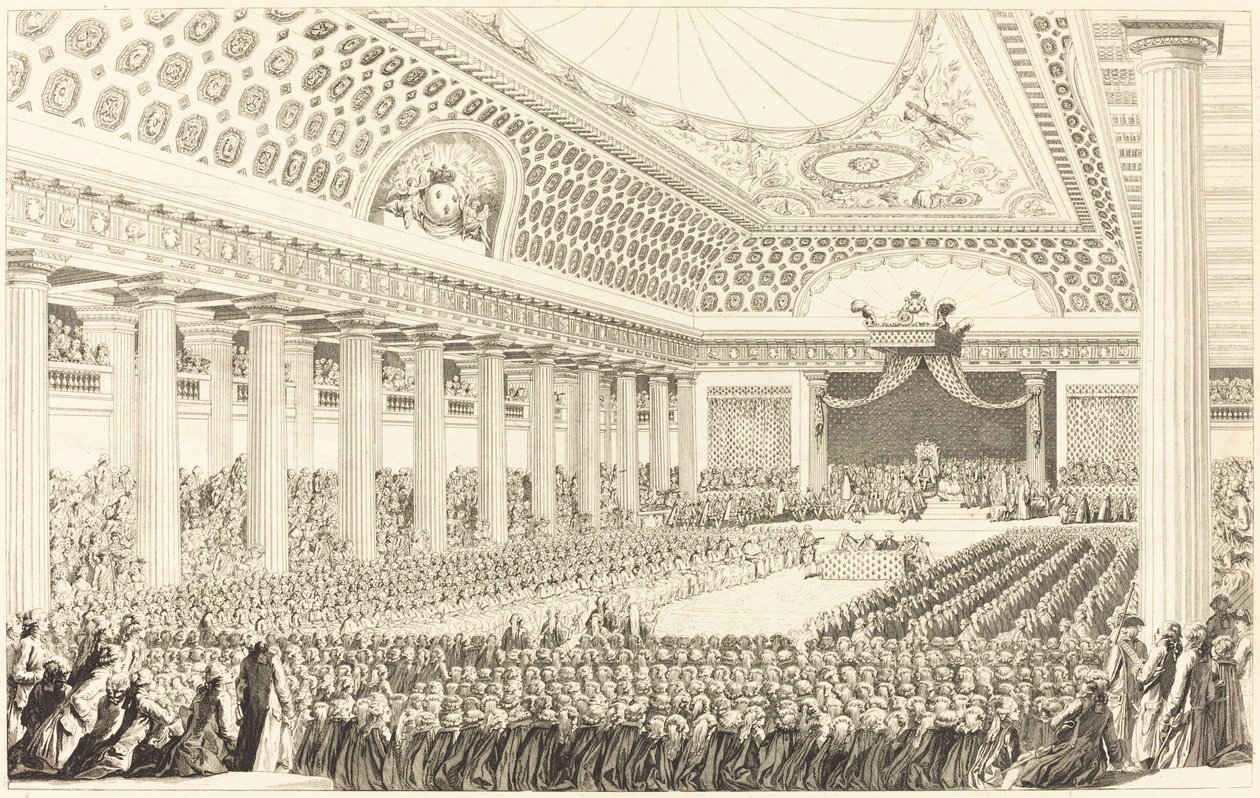 Åbningen af ​​generalstaterne i Versailles, 5. marts 1789 af Antoine Jean Duclos after Charles Monnet