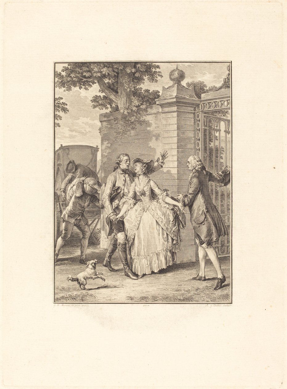 Smukke sjæles tillid af Antoine Jean Duclos after Jean Michel Moreau