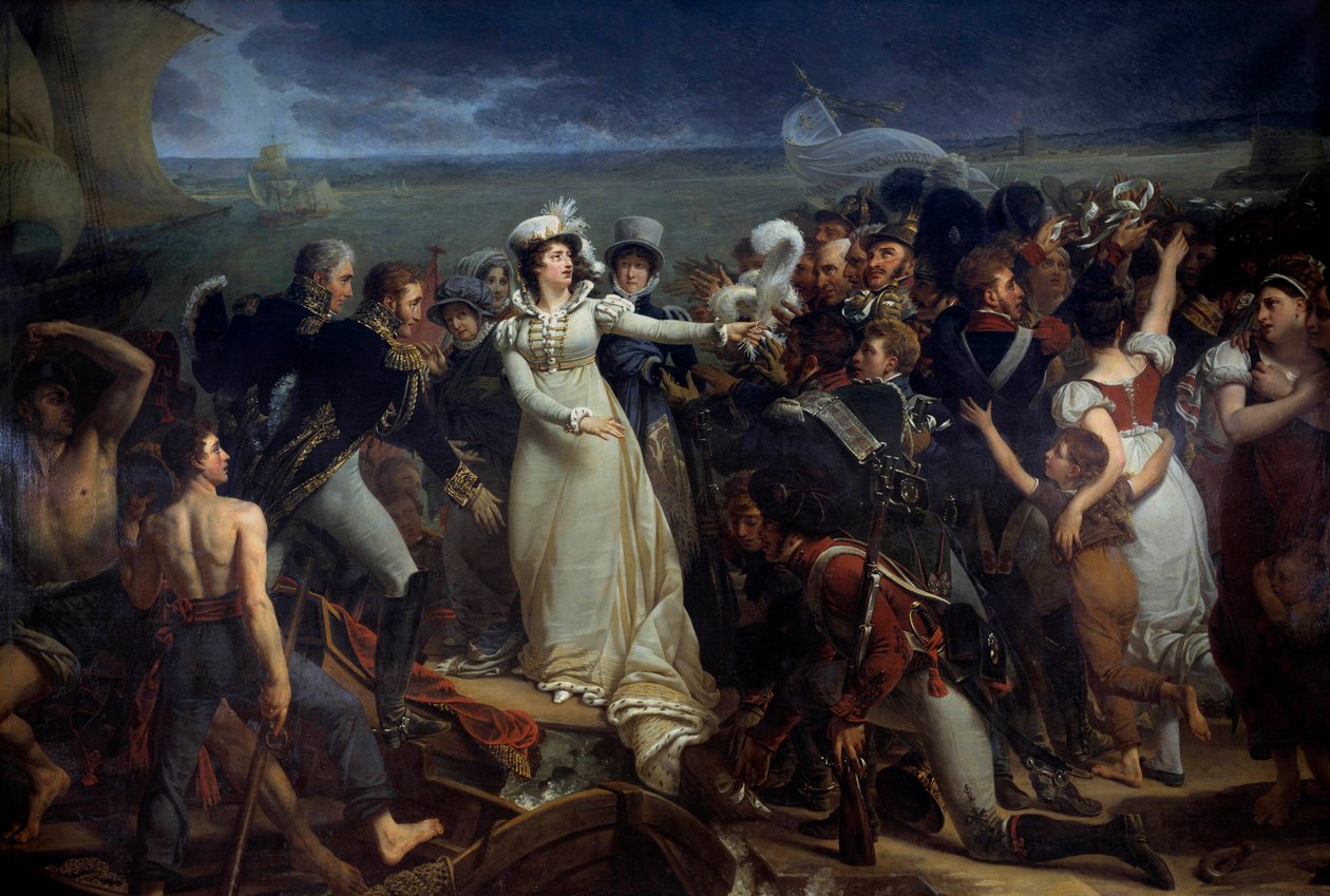 Indskibning af Marie Therese af Frankrig, hertuginde af Angouleme kaldet Madame Royale (1778-1851) i Pauillac den 2/04/1815 for England Maleri af Antoine Jean Gros (1771-1835). 1818 Søn. 3,26x2,04 m Bordeaux, musee des Beaux Arts af Antoine Jean Gros