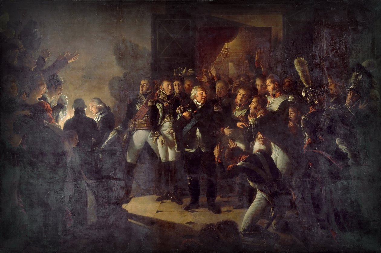 Ludvig XVIII forlod Tuilerierne natten den 20. marts 1815 af Antoine Jean Gros