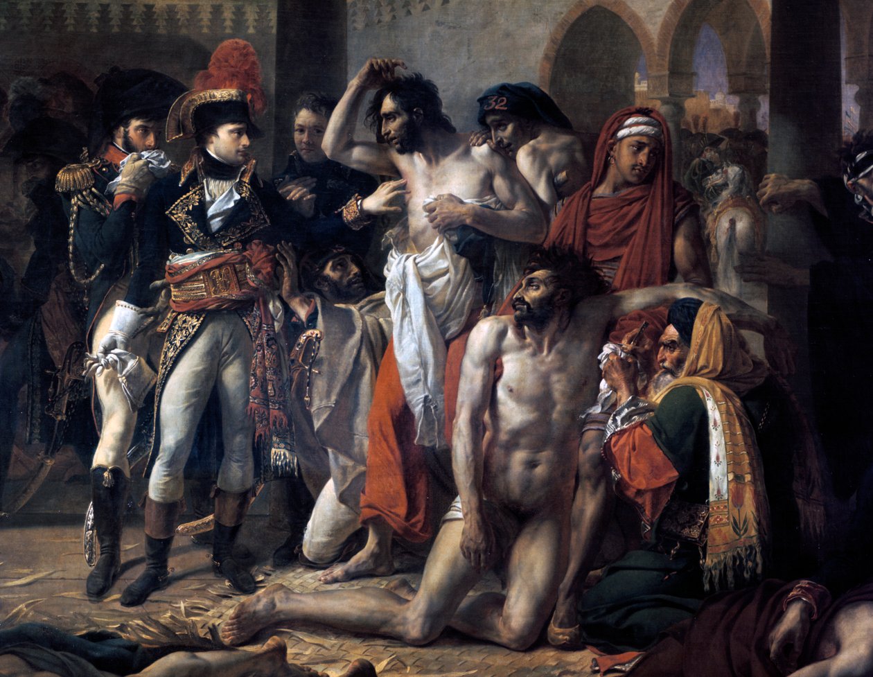 Napoleon Bonaparte besøger pesten i Jaffa, 11. marts 1799, 1804. af Antoine Jean Gros