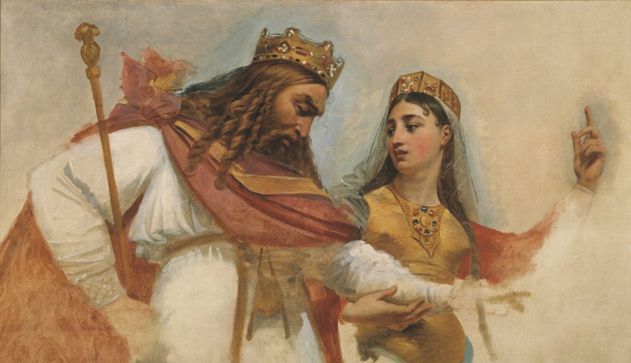 Skitse til kuplen på Pantheon (Sainte-Geneviève-kirken): Chlodwig og Clotilde, ca. 1811 (olie) af Antoine Jean Gros