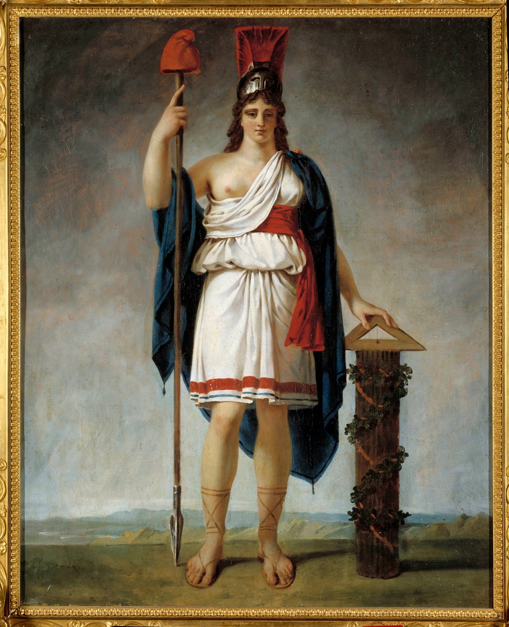 Den Franske Republik år II. Allegori af republikken: for enden af spydet den frygiske kasket (symboler på den franske revolution). Maleri tilskrevet Antoine Jean Gros (1771-1835) af Antoine Jean Gros