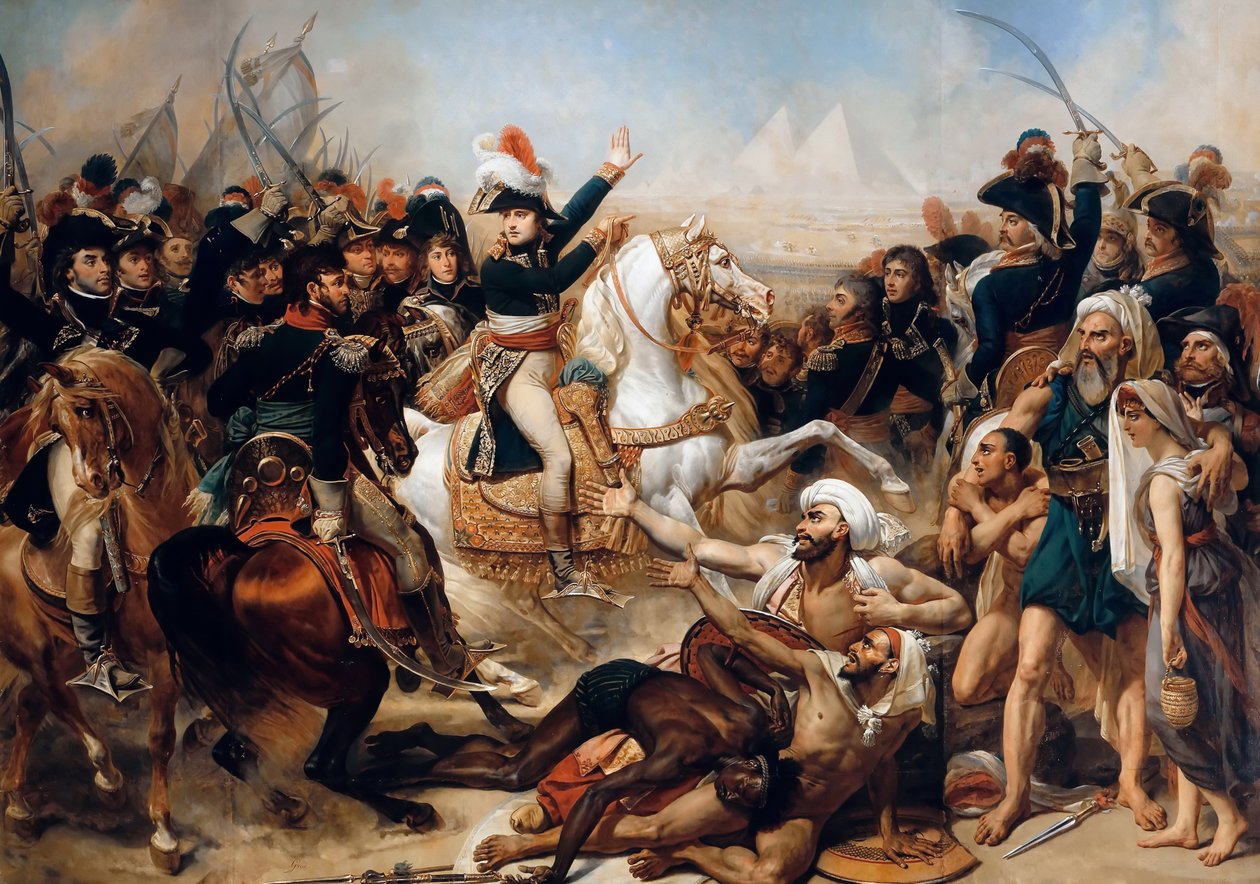 Bonaparte i slaget ved pyramiderne den 21. juli 1798 af Antoine Jean Gros Baron