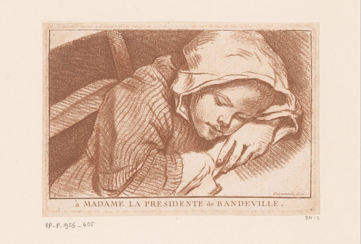 sovende pige af Antoine Joseph Dezallier d