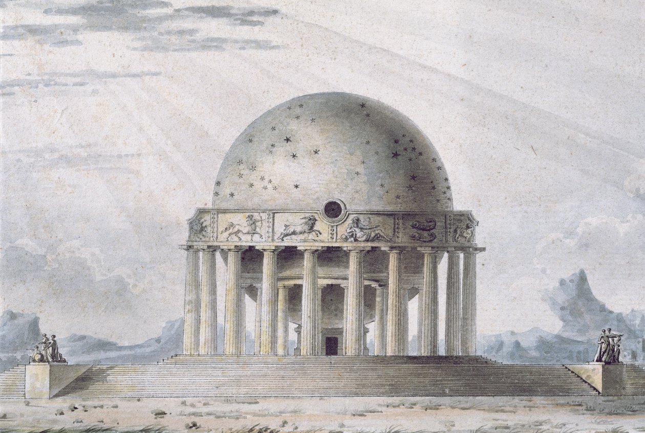 Design for a House for a Cosmopolite, 1783 (detalje) (se også 195241-195242, 196724-196726) af Antoine Laurent Thomas Vaudoyer