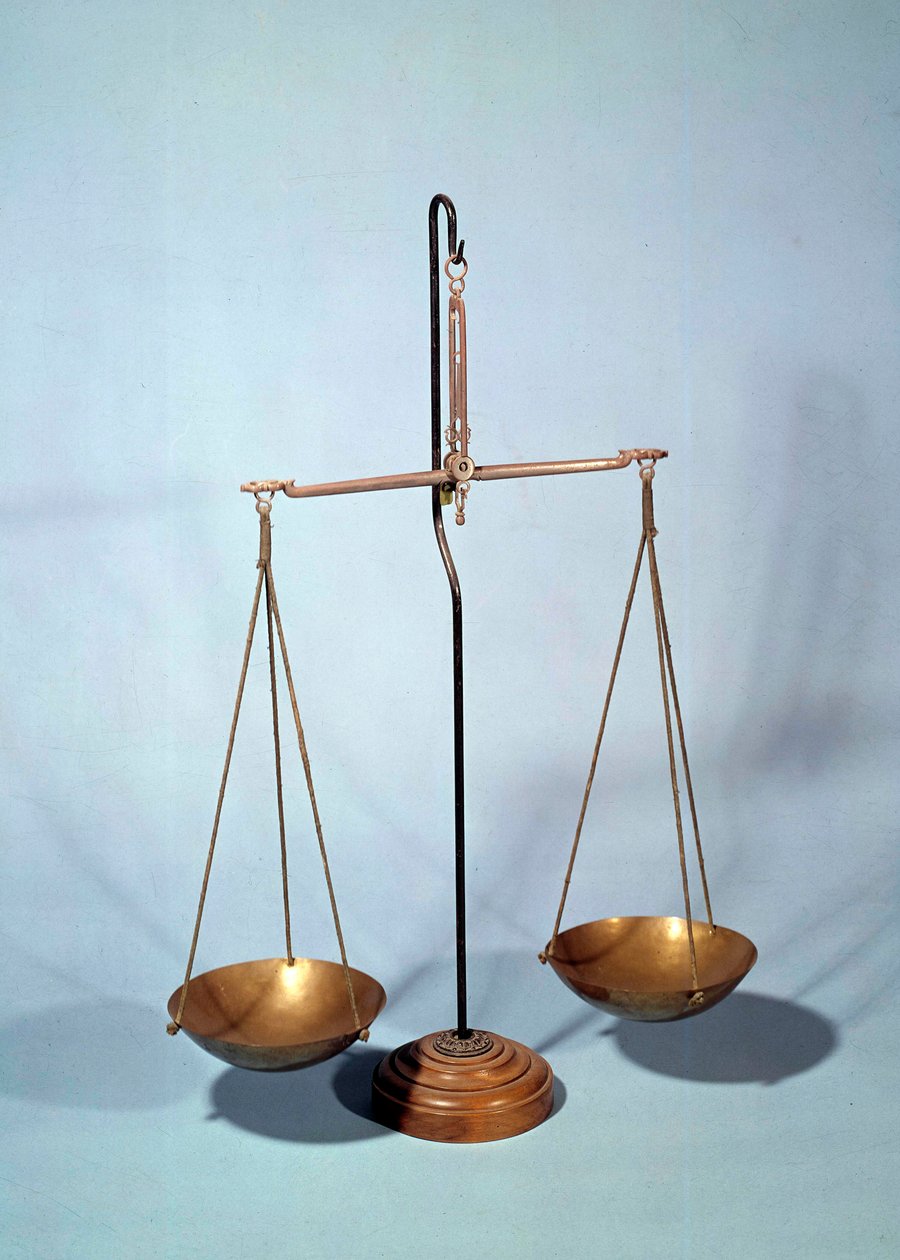 Måleinstrument: balance af Antoine Louis Lavoisier (1746-1794), fransk kemiker af Antoine Laurent de Lavoisier