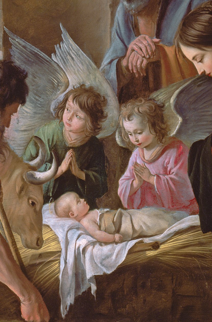 Hyrdernes tilbedelse, ca. 1638 (detalje af 99414) af Antoine Le Nain