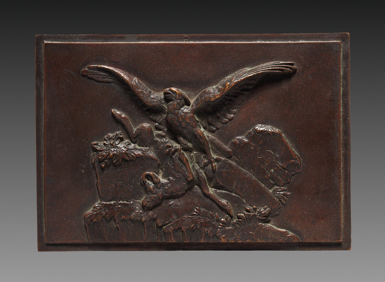Ørn med gemser, ca. 1830 - 1875. af Antoine Louis Barye