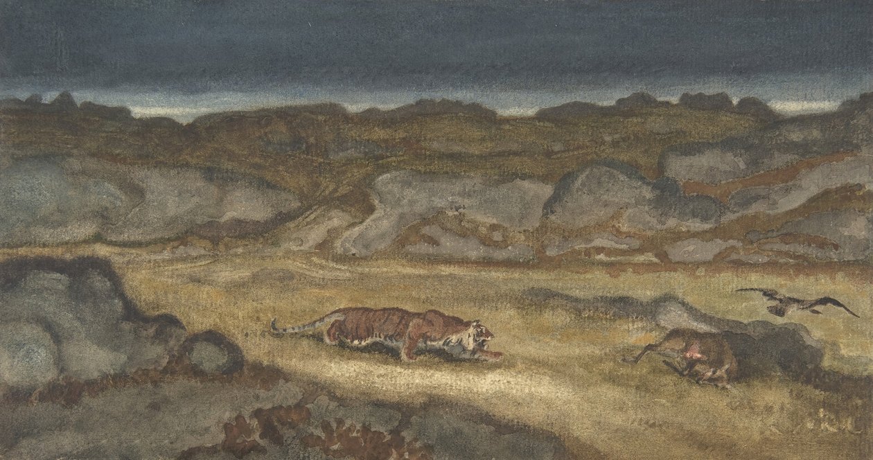 Tiger Stalking Prey,. af Antoine Louis Barye
