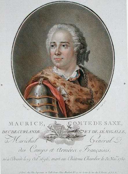 Maurice (1696-1750) greve af Sachsen af Antoine Louis Francois (after) Sergent Marceau