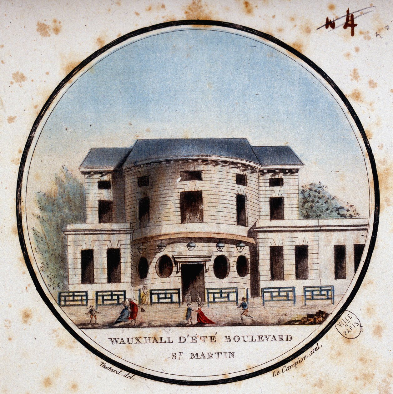 Halle aux calves, boulevard Saint Martin. I prittoresque udsigt over hovedbygningerne i Paris af sergent af Antoine Louis Francois Sergent Marceau