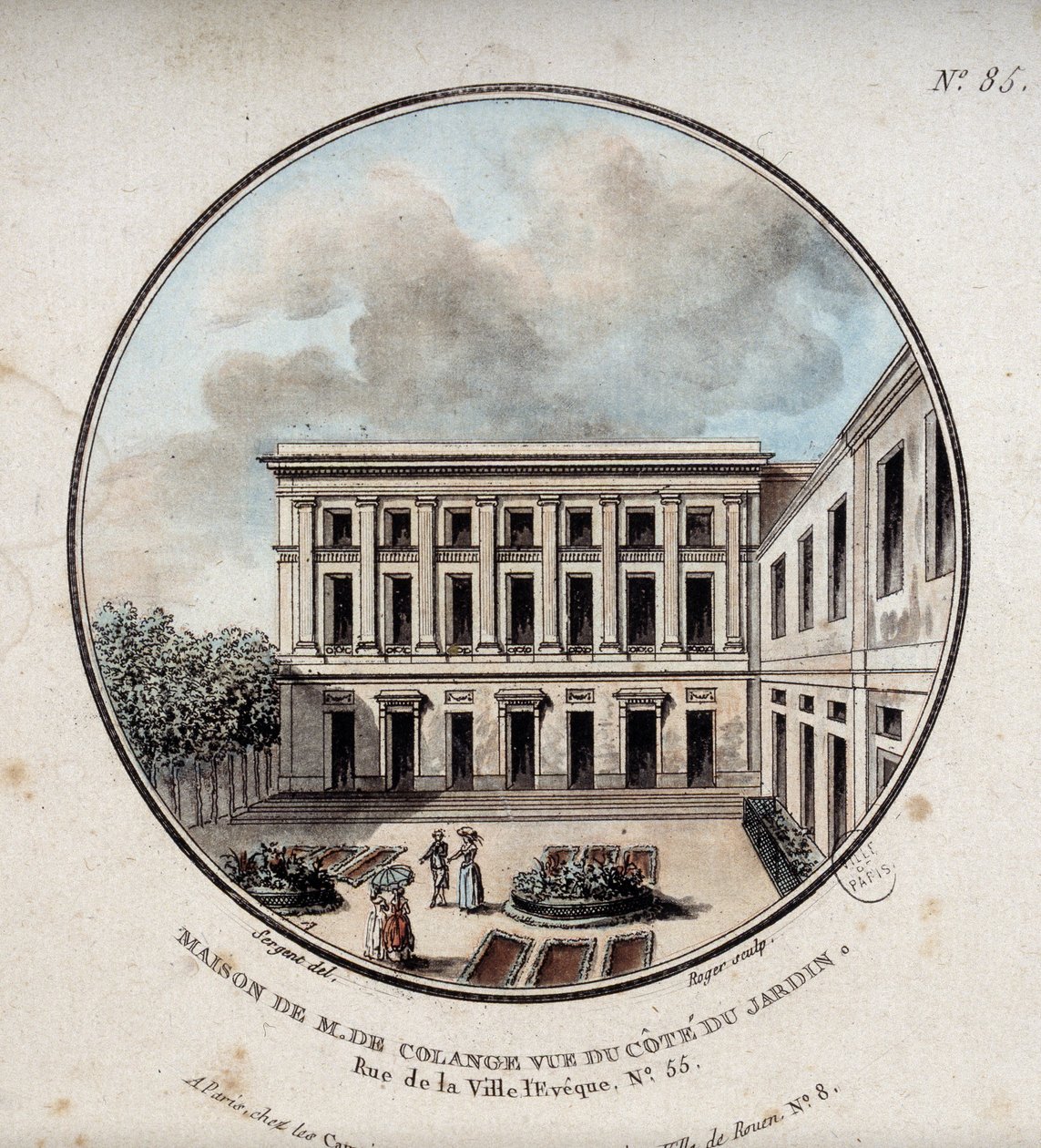 Maison de M. de Colange, udsigt fra haven (rue Ville-l