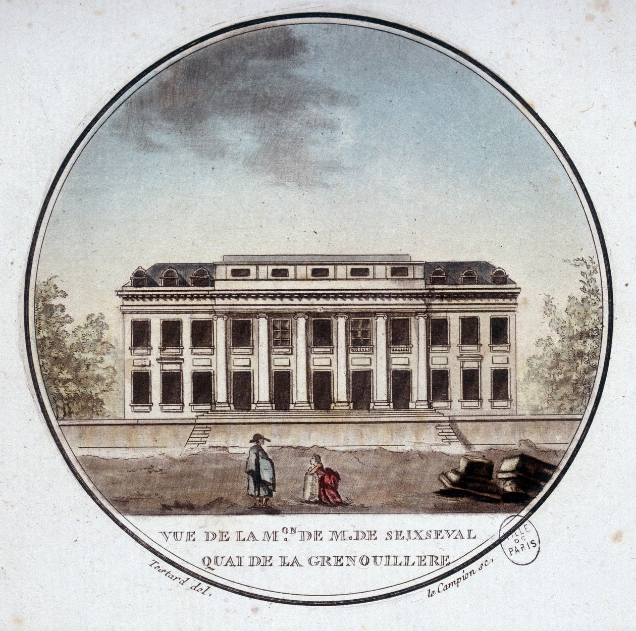 Udsigt over Monsieur de Seixsevals hus, quai de la grenouillère i Paris (nu quai d