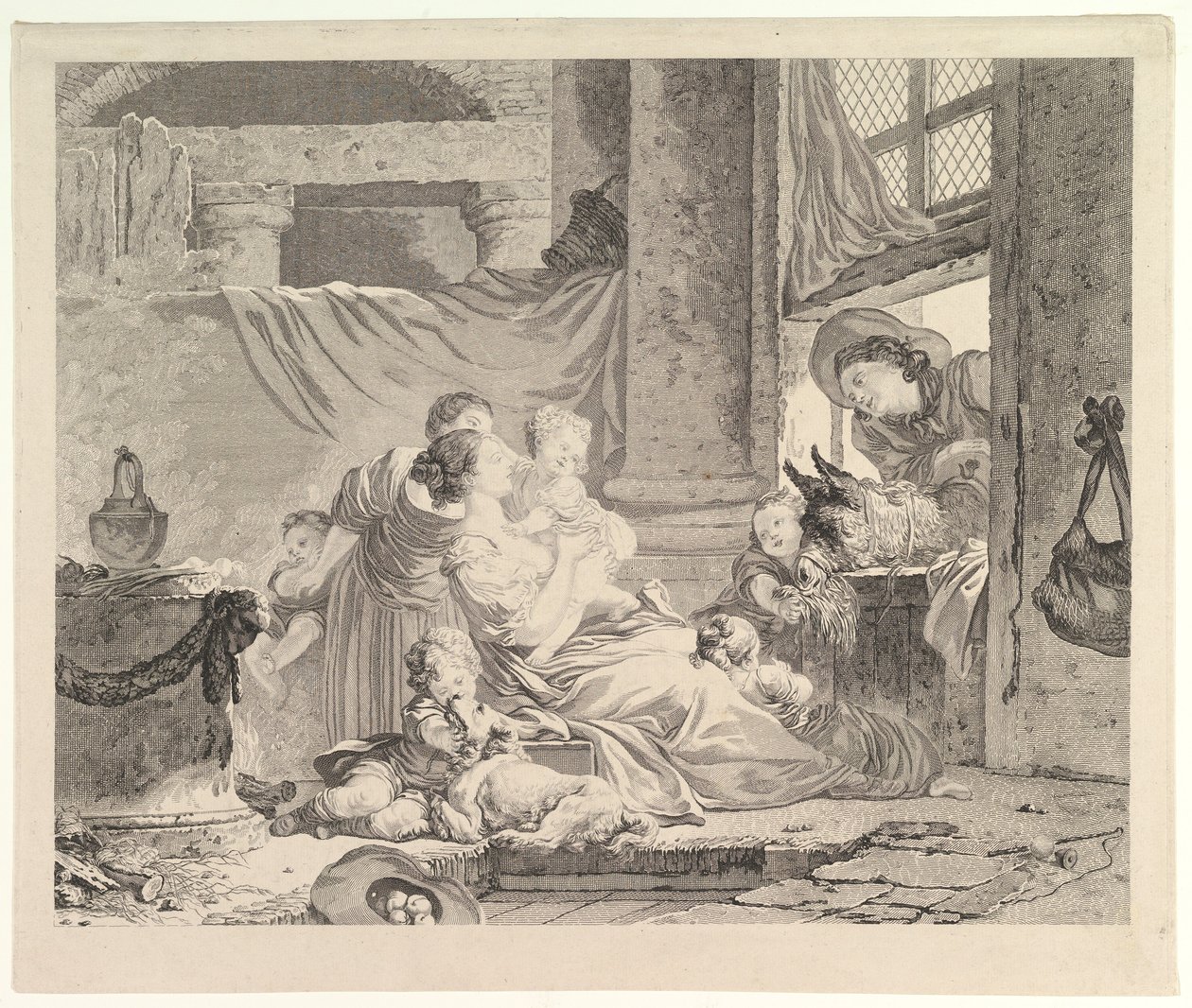 Bondefamilien.n.d af Antoine Louis Romanet