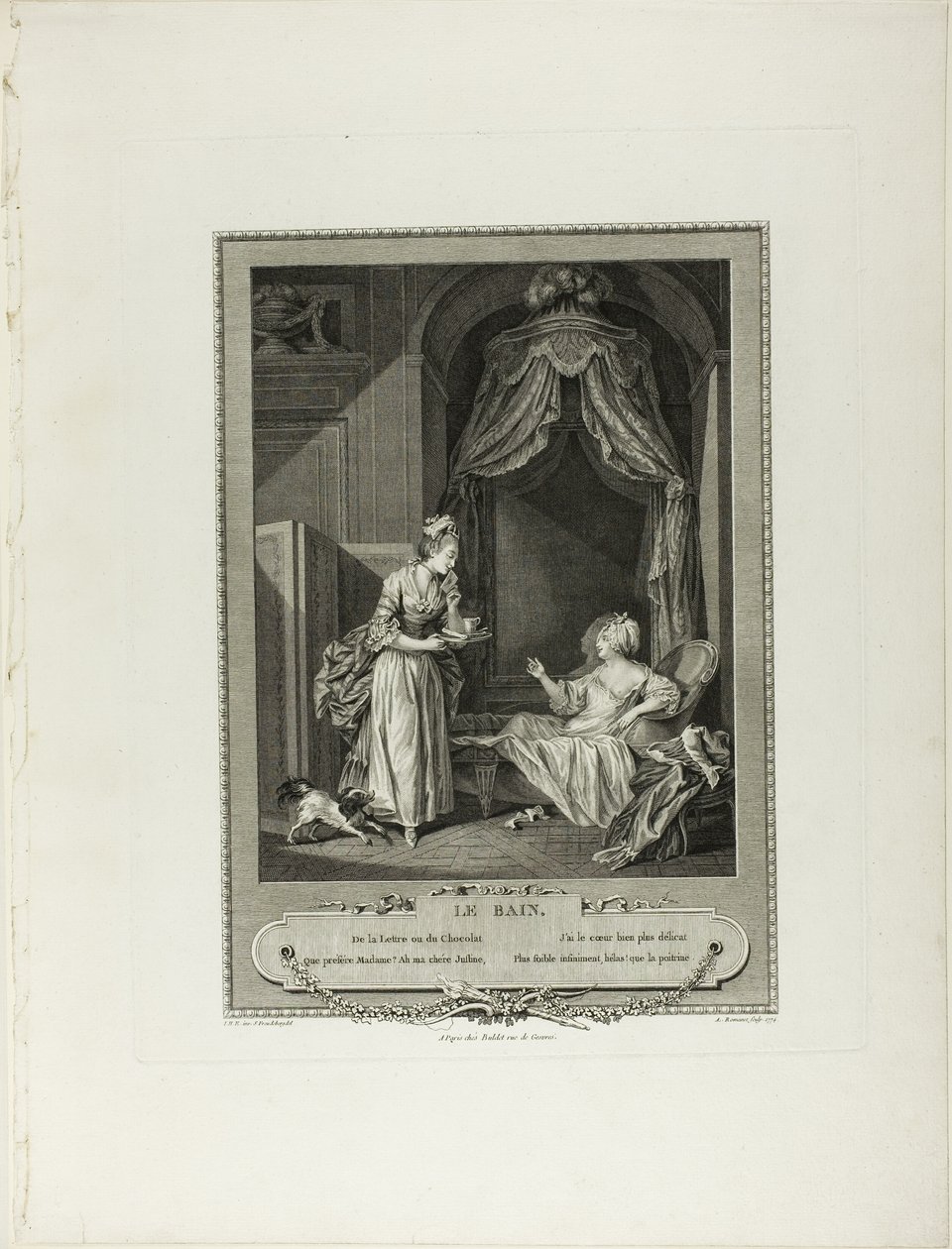 Badet, fra Monument du Costume Physique et Moral de la fin du Dix-huitième siècle af Antoine Louis Romanet