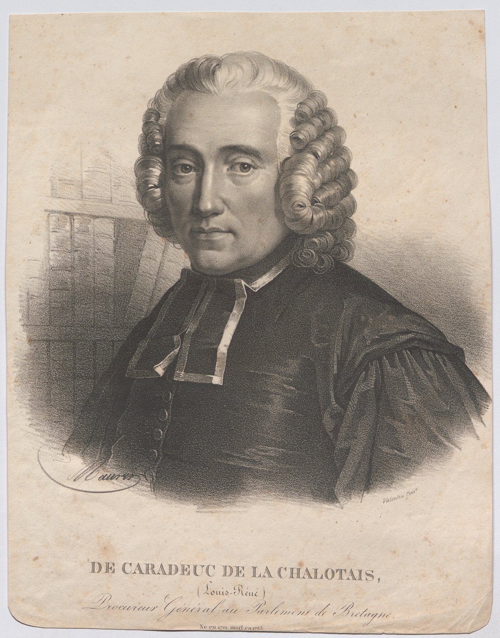 De Caradeuc de La Chalotais, Louis-René; generalprokurør ved Bretagnes parlament. Født i 1701, død i 1785 af Antoine Maurin