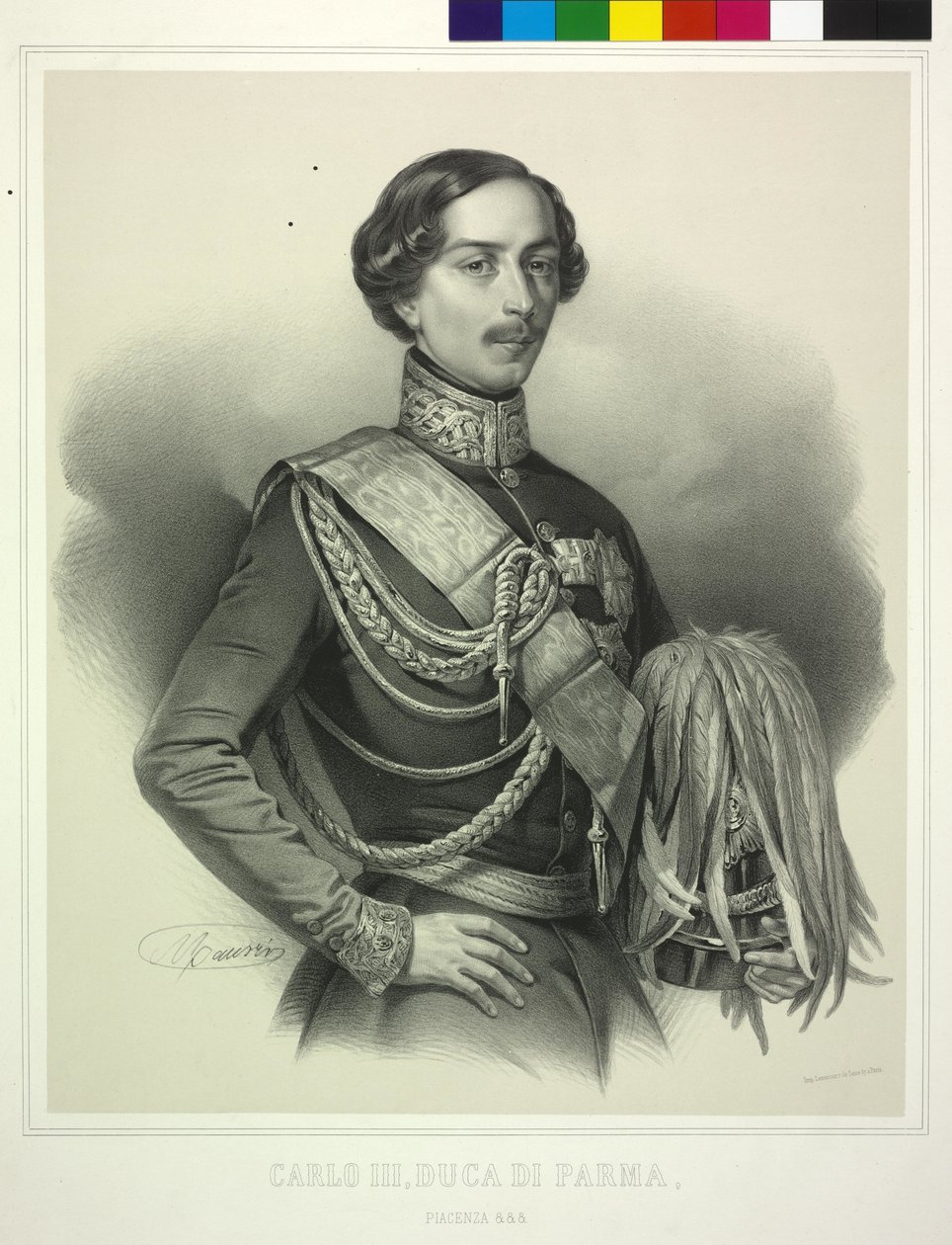 Hertug af Parma Charles III (litografi) af Antoine Maurin