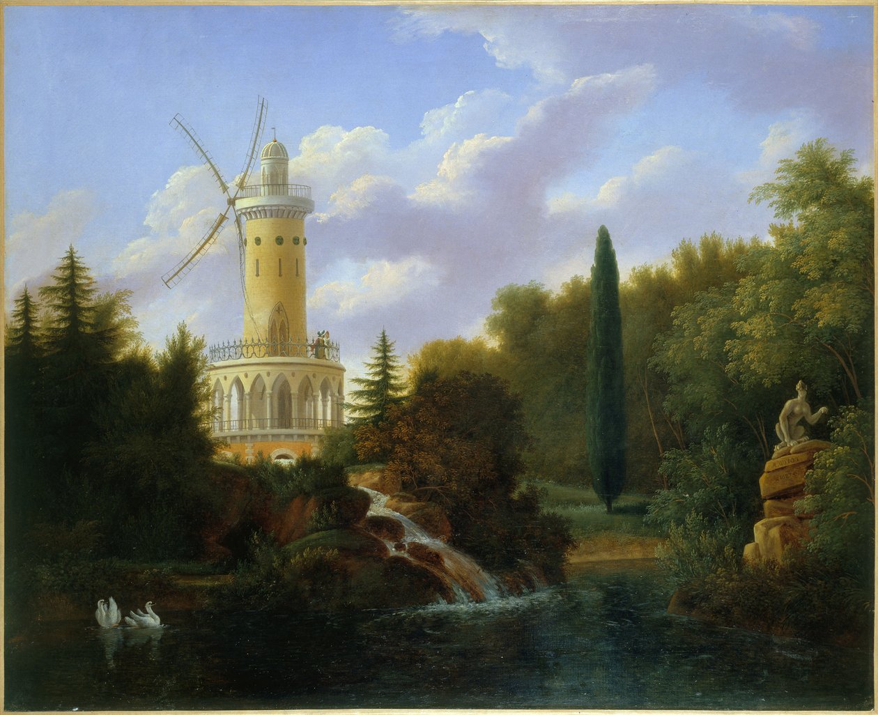 Vindmølle ved Folie-Beaujon i Paris, 1827 af Antoine Patrice Guyot