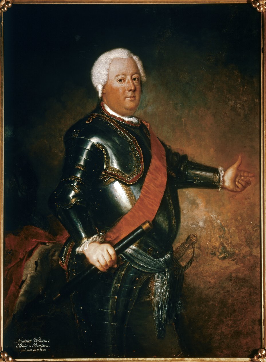 FRIEDRICH WILHELM I: Konge af Preussen (1688-1740), efter 1733 (olie på lærred) af Antoine Pesne