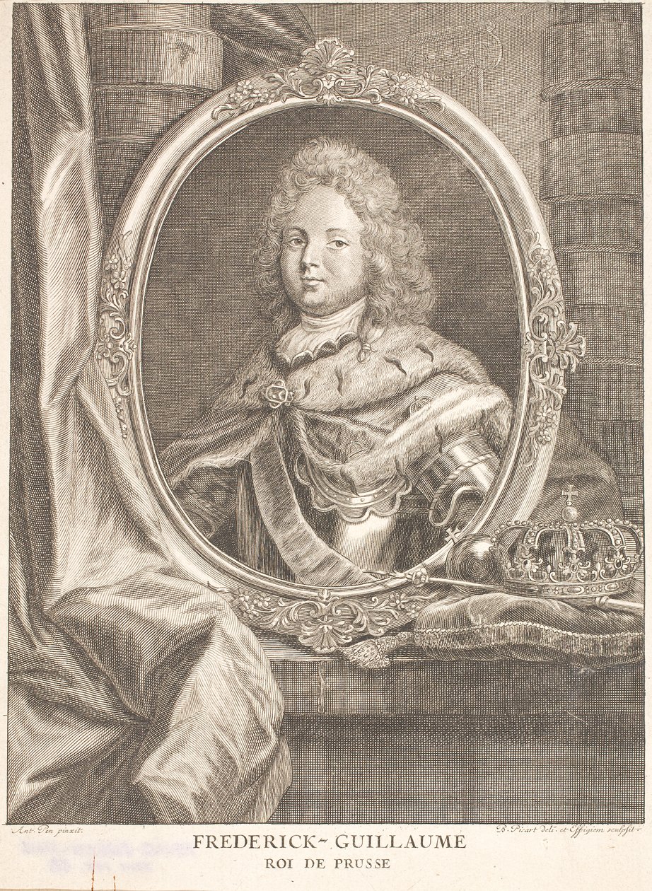 Friedrich Wilhelm I, konge i Preussen og som Friedrich Wilhelm II kurfyrst og markgreve af Brandenburg af Antoine Pesne