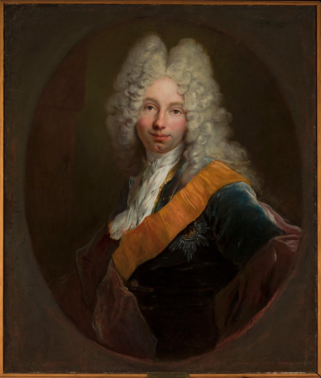 Friedrich Wilhelm Kettler (1692-1711) (Portræt af en mand med paryk og Den Sorte Ørns Orden) af Antoine Pesne