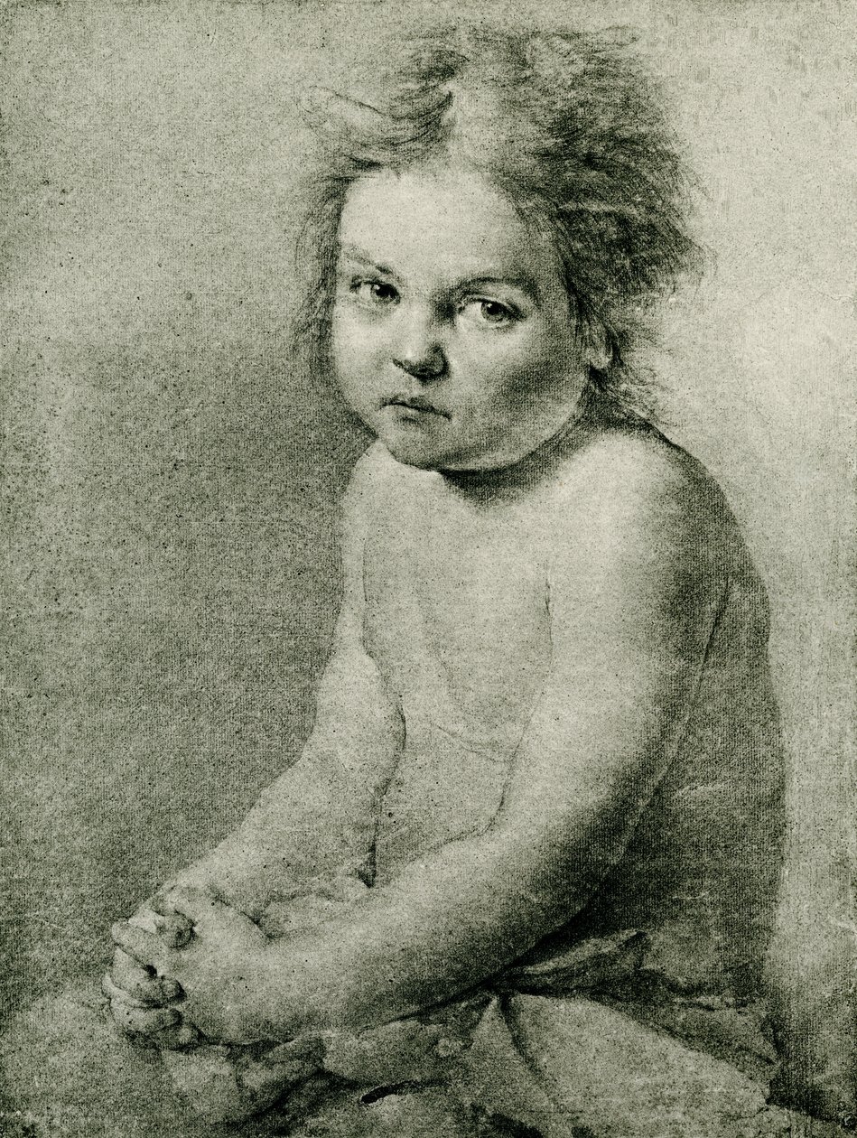 Naturstudie for en nøgen og siddende pige af Antoine Pesne