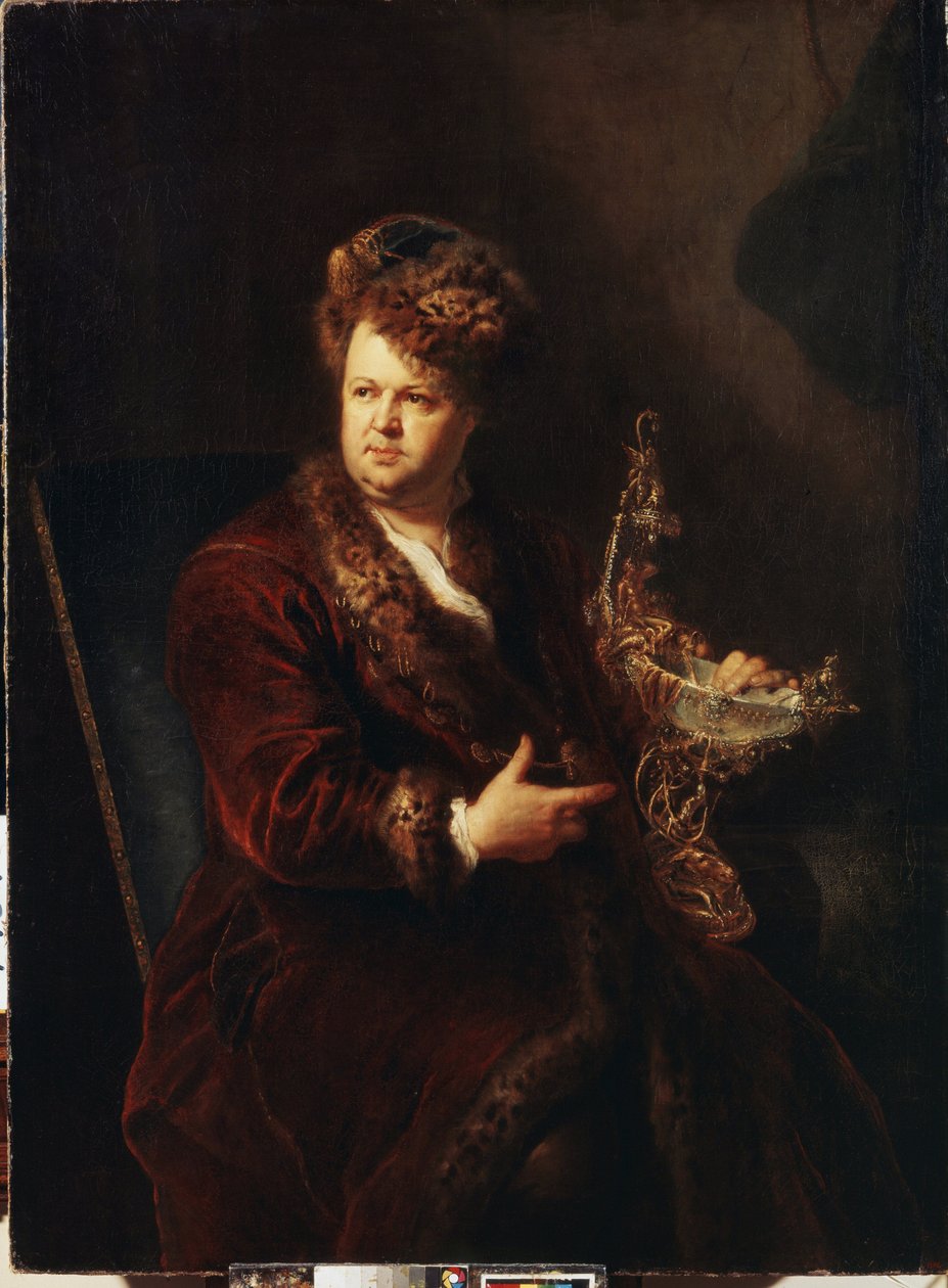 Portræt af juveleren Johann Melchior Dinglinger (1664-1731). Maleri af Antoine Pesne (1683-1757), ca. 1721. Tysk kunst, barokstil. Eremitagemuseet Sankt Petersborg. af Antoine Pesne